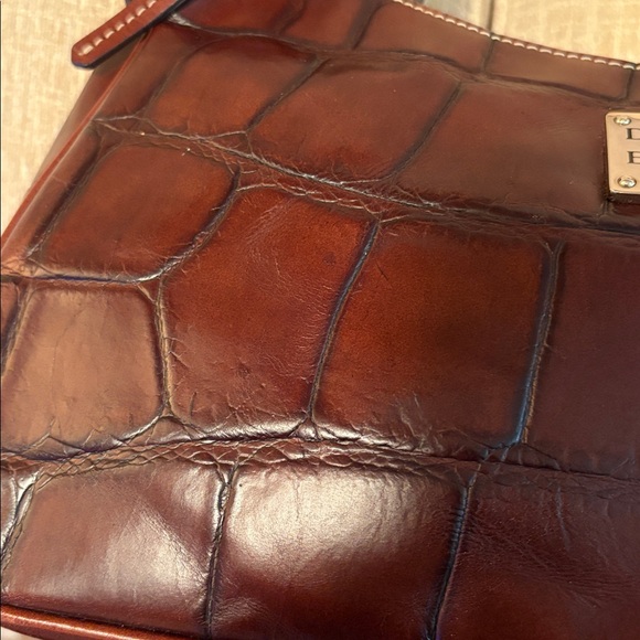 Dooney & Bourke Burgundy Croc-Embossed Hobo Bag - Picture 11 of 11